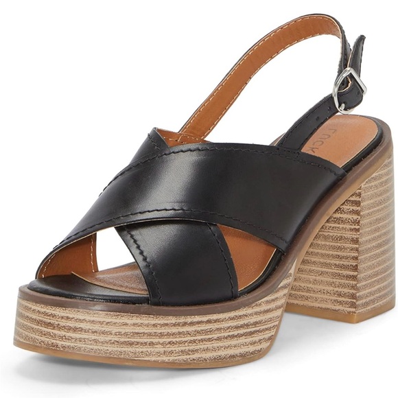 Lucky Brand Platform Sandals | Delmie Slingback | Black - Picture 9 of 10